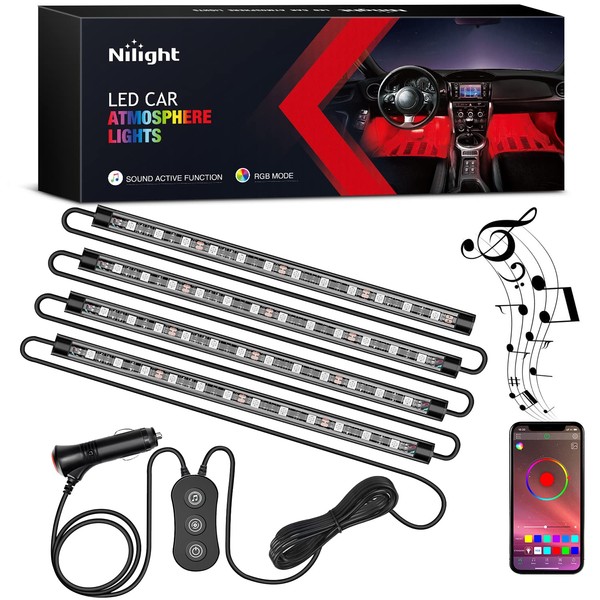 Nilight RGB LED Car Interior Stripe Light with APP Control