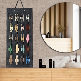 SMUK Hair Claw Clip Holder for Girls, Hanging Claw Clips Storage Organizer for Women, Hair Clip Stand Holder for Wall, Door, Closet, Big Claw Clip Display for Teen Girls