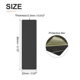 DTGN 80 x 22 x 0.3 mm (L x W x D) Blank Metal Card - Pack of 25 - Good for Machine - Painted Aluminium Equipment Name Plate - Black