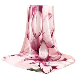 FAIRYGATE Silk Scarf Women's Silk Feel Scarf Headscarves Neckerchief Women Elegant Business Silk Scarf Handkerchief Root Wrist Packaging, 28018, 35.4x35.4 Inch