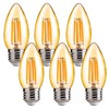 FLSNT 40W Equivalent LED Chandelier Light Bulbs, Dimmable Amber LED