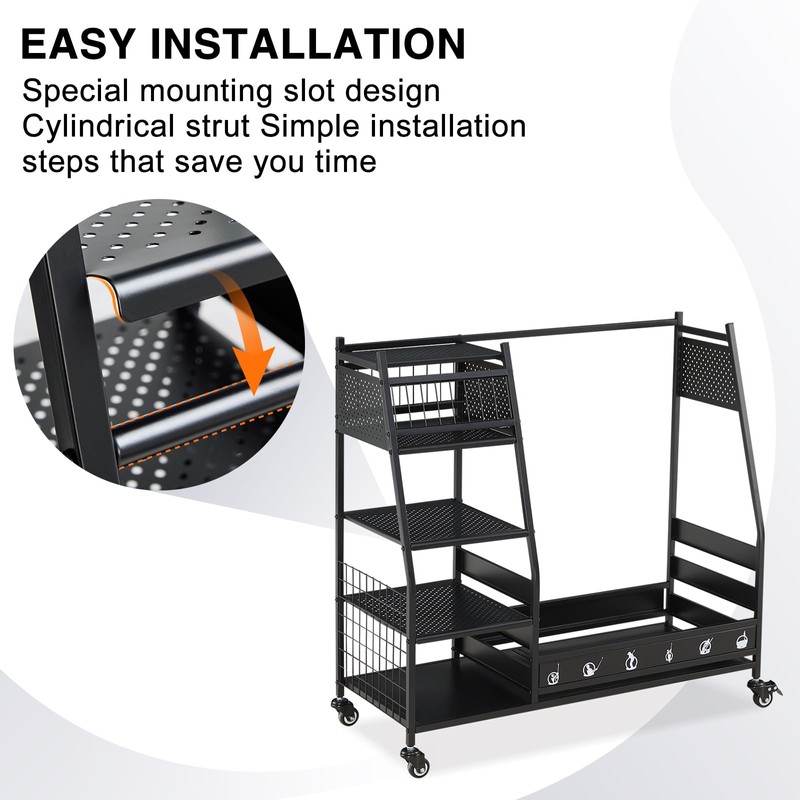 Lauren&Harold Golf Bag Organizer Garage Storage, Golf Storage Rack Stand