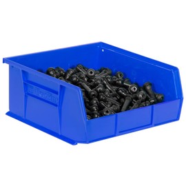 Akro-Mils 30235 AkroBins Plastic Storage Bins, Space-Saving Stackable Bins for Garage, Pantry, Craft Organization, 11-Inch x 11-Inch x 5-Inch, Blue, 6-Pack