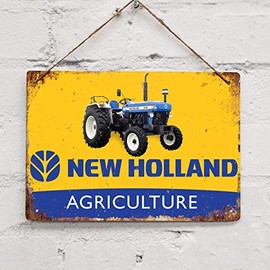 BDTS New Holland Agriculture Tractor Farm Vintage Tin Sign Metal Decor Metal Sign Wall Metal Tin Sign 8X12 inches