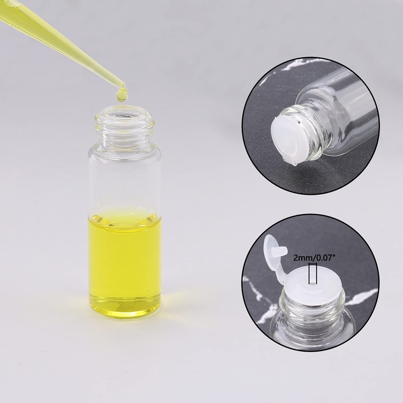 Ellbest 8pcs Glass Bottle 20ml Clear Glass Sample Vials Refillable