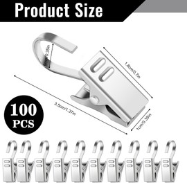 Votoko Pack of 100 Curtain Clips Metal Curtain Clips Curtain Clips for Curtains Photos Hanging Shower Curtains