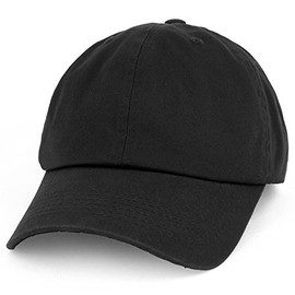 Trendy Apparel Shop Oversize XXL Plain Unstructured Soft Crown Cotton Dad Hat - Black