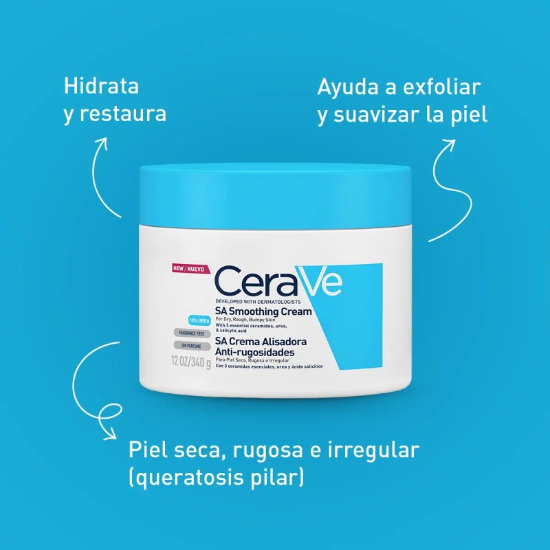 Cerave Crema Alisadora Ácido Salicílico Suaviza Rugosidades Piel Seca