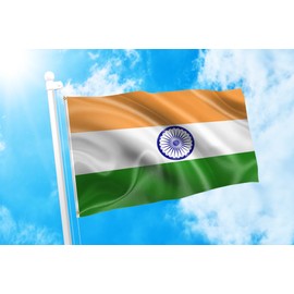 DMSE India Indian National Flag 3X5 Ft Foot 100% Polyester 100D Flag UV Resistant (3' X 5' Ft Foot)