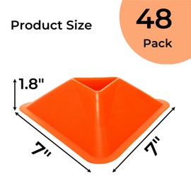 Tlence 48 Pack Triangle Soccer Cones, Flexible Agility Cones with Carry Bag and Strap, Sports Drill Cones for Training, Plastic Traffic Marker Cones for Football Basketball Coaching, 8 Colors