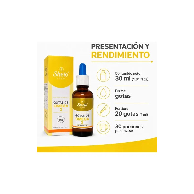 Omega 3 Sheló Nabel Gotas Omega 3 Drops, 30 mL