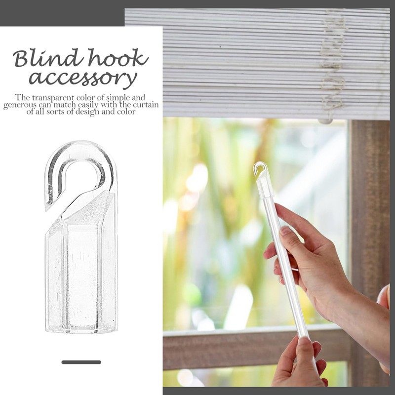 PRETYZOOM 24Pcs Blind Wand Hook Tip Replacement Plastic Hardware Tilt