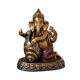 Widdop Faith & Hope Bronze Effect Indian God Elephant Ganesh with a Shell Figurine Gift Ornament FH147
