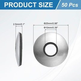 uxcell 50Pcs 3/8" x 1" Sealing Washers, 304 Stainless Steel EPDM Bonded Neoprene Rubber Washers for Screws Bolts, Silver&Black