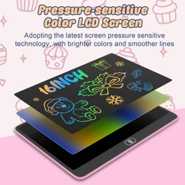 Electight 16 Inch LCD Graphic Tablet for Kids [Upgraded], Eye Protection Drawing Tablet with High Brightness, Birthday Gift & Trip Toy for 3-8 Years Old Boys and Girls (Pink)