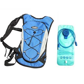 8L Bike Backpack with 2L Water Bag, Waterproof Hydration Bladder Bicycle Bag for Running Cycling Hiking Climbing Camping Skiing Hunting Biking (Blue)