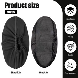 CECOMBINE 10 Pairs Reusable Waterproof Shoe Covers, Thickened Non-Slip Overshoes for Rainy Days Dustproof and Home Baseboard Protection, Breathable Mesh Fabric Boot Covers - Elasticity Convenience