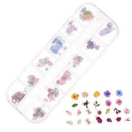 FOMIYES Nail Art Accessories Maple Leaf Flower Charms Wood Pulp Nail Flakes 1 Set Decor