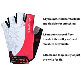 ROVOS Mountain Bike Gloves for Men/Women - Half Finger Cycling Gloves With 5MM Shock Absorbing Pads - for Sports, Workout, Motorcycle, Gym Training, Outdoor