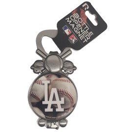 Rico Dodgers Baseball Bottle Opener Magnet BMAG5601 Dodgers Baseball Bottle Opener Magnet