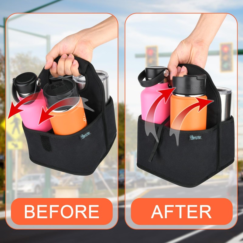 Beautyflier Reusable Insulated Coffee Cup Carrier, Portable Drink Holder with