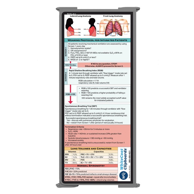 Whitecoat Clipboard® Trifold - Respiratory Therapy Edition (Silver, Trifold)