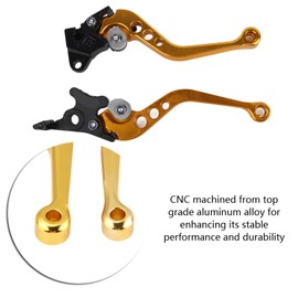 Clutch Brake Lever Handle, 1 Pair 22 mm Clutch Lever Set 7/8 Universal Motorcycle Clutch Drum Brake Lever Handle (Gold)