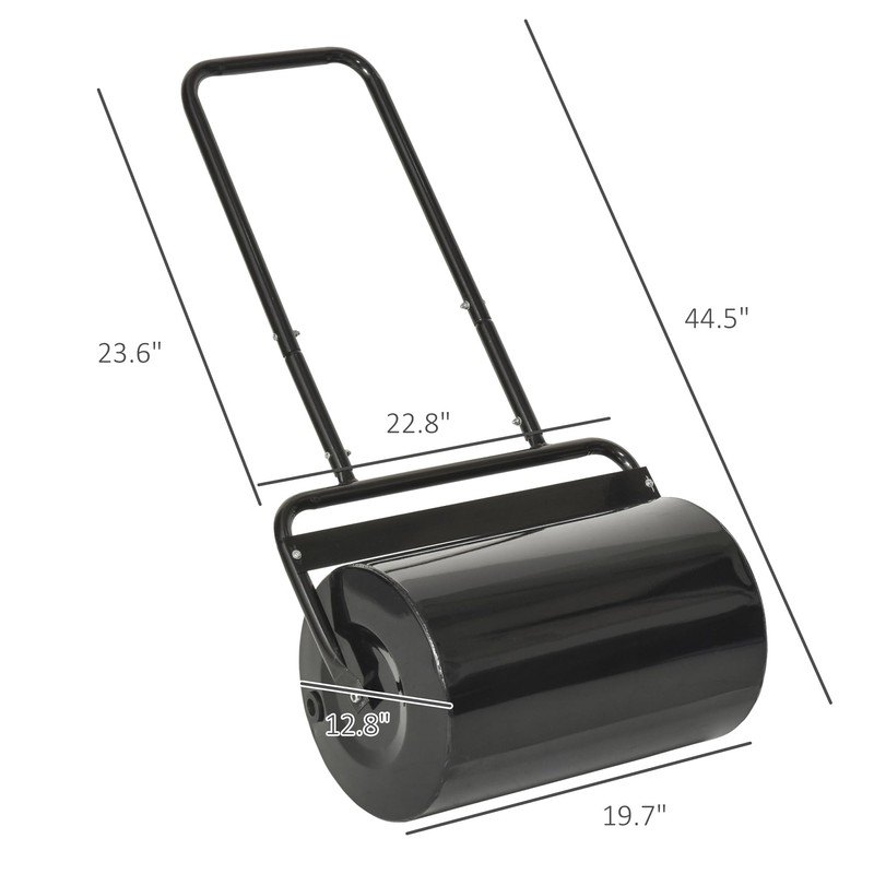 Outsunny 20-Inch Push/Tow Behind Lawn Roller Filled with 10 Gal