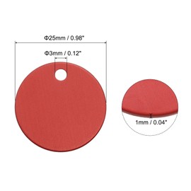 MECCANIXITY Metal Stamping Tags,1 Inch Round Red Aluminum Stamping Blanks for Necklace Bracelet Dog Pet ID Jewelry Making 10Pcs
