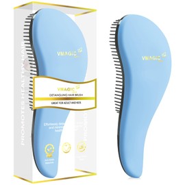 VMAGIC CARE Detangling Brush - glide the Detangler Brush through Tangled hair - Best Brush/Comb for Women, Girls, Men & Boys - Use in Wet and Dry Hair (SkyBlue)