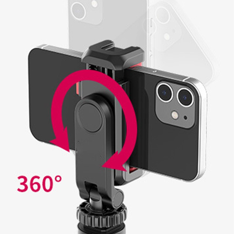 Smartphone Clip Holder 360 Degree Rotation Phone Tripod Mount with
