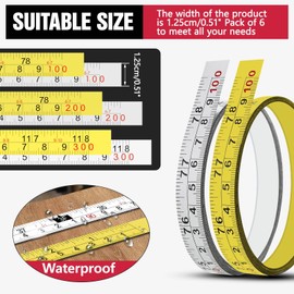Mdkave Adhesive Tape Measure Metal,Stick On Tape Measure,Self Stick Measuring Tape with Strong Adhesive Back,Peel and Stick Ruler for Table Saw,Sewing and Workbench(78" Right to Left,2 Pack)