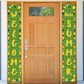 Hello Summer Banner Lemon Party Decoration Outdoor Summer Lemonade Birthday Party Baby Shower Bridal Shower Decoration and Supplies for Home