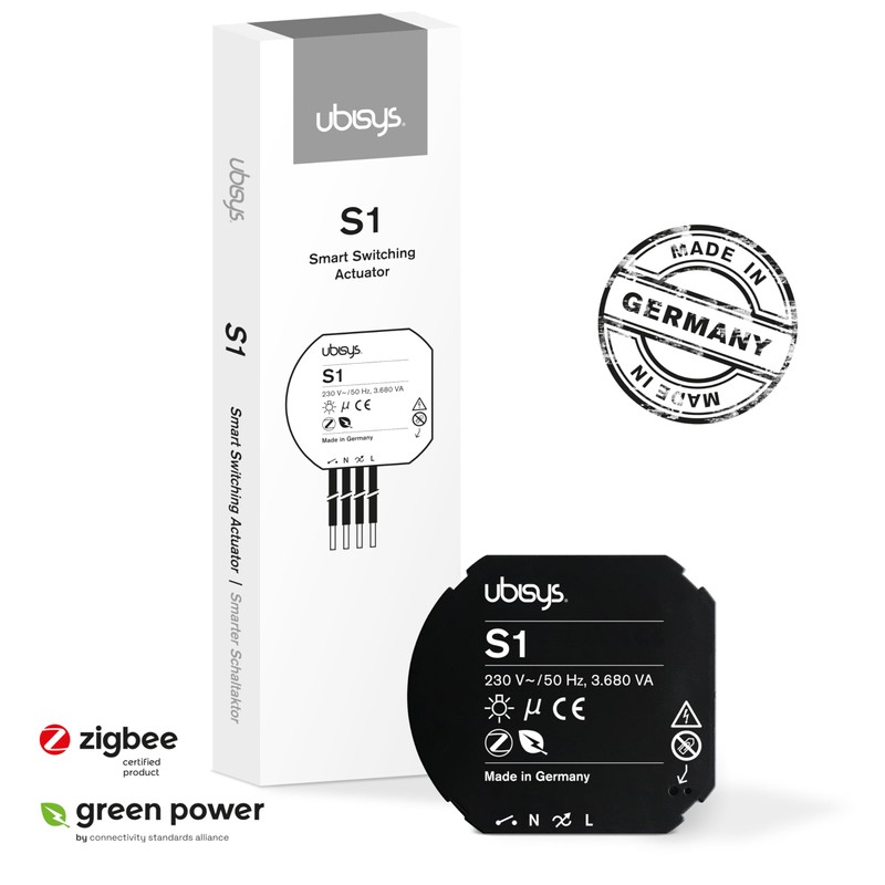 ubisys Zigbee Switch Actuator S1: Zigbee Wireless Switch for Retrofitting,