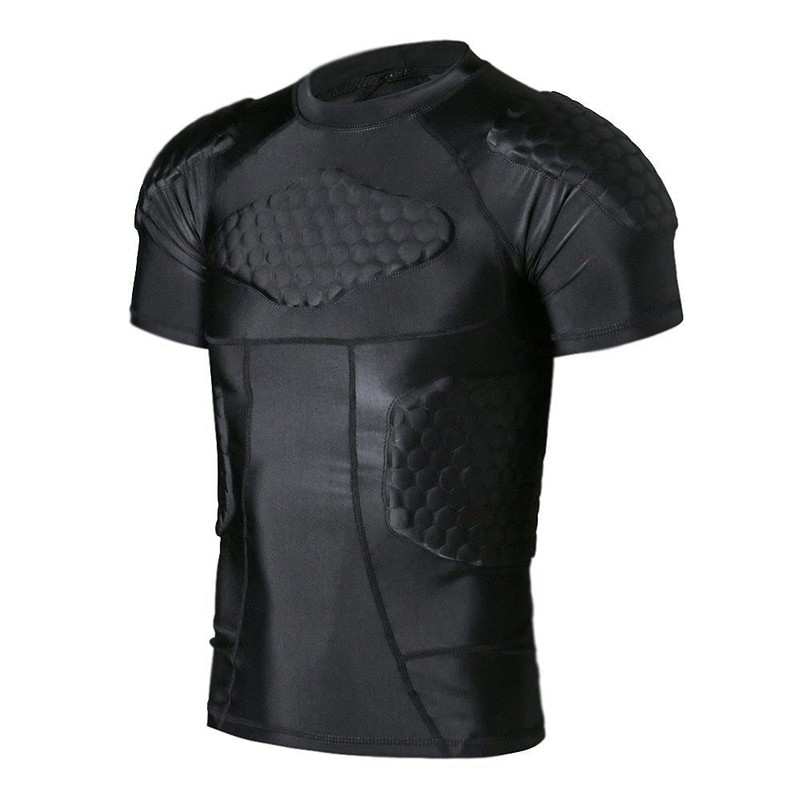 DGYAO Padded Comprssion T Shirt, Mens Rugby Safe Guard Top