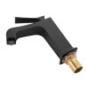 Matte Black Single Handle Kitchen Faucet with Push-Button Drain Easy-to-Use