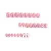 24PCS Pink Press on Nails Short Square False Nails 3D