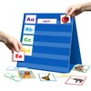 AUVCAS Tabletop Pocket Chart for Classroom, Small Double Sided Pocket