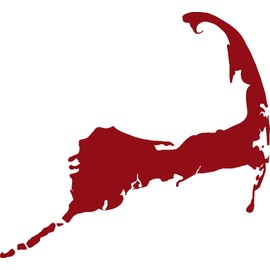 Cape Cod Vinyl Decal - 5 Inches - for Cars, Trucks, Windows, Laptops, Tablets - Outdoor-Grade 2.5mm Thick Vinyl - Dark Red
