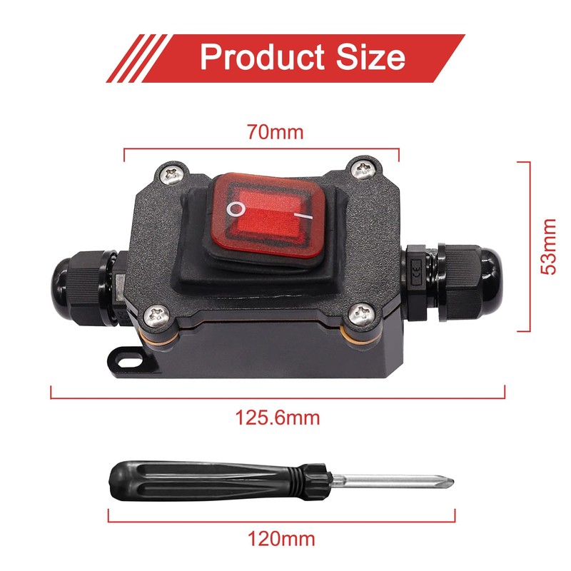 Idota Inline Cable Switch IP66 Waterproof AC220V Switch with Mini
