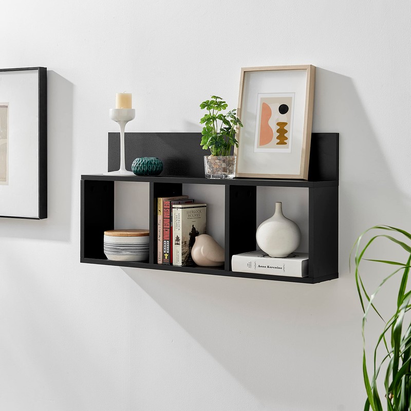 Danya B. Modern 3 Cube Floating Wall Shelf with Display