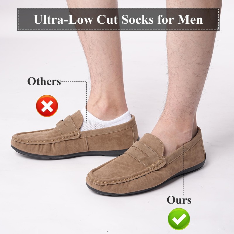 Blu Ninfee No Show Socks Mens 6-8, 6Pairs Invisible Socks