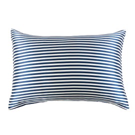 THXSILK Mulberry Silk Pillowcase for Hair and Skin Health, Grade 6A+ Mulberry Silk Pillowcase with Hidden Zipper, Soft and Breathable, 1pc (Standard 20"x26", Blue White Stripes)