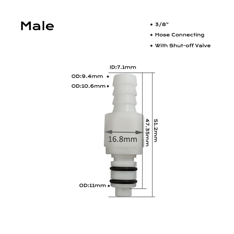 BBTUS 2 Pieces 1/4" 3/8" 5/16" Plastic Hose Barb Valve