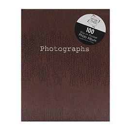 Picture This Tallon Snake Skin 6x4 Photo Album Memo Slip in Holds 100 Photos (Brown)
