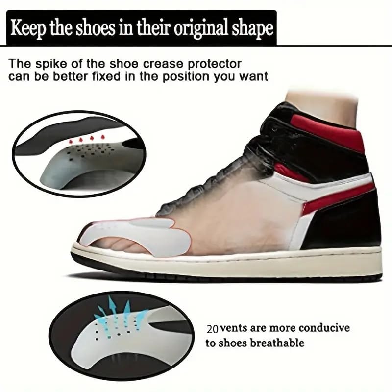 Boolavard 4 Pcs Anti-Crease Shoe Protectors - Plastic Sneaker Crease