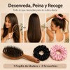 Cepillo para Cabello Desenredante de Madera con Cerdas de Jabalí