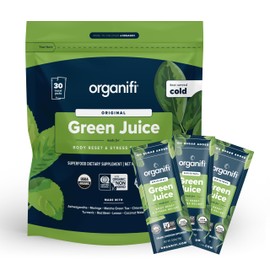 Organifi: GO Packs - Green Juice - Organic Superfood Supplement Powder - 30 Travel Packs - Organic Vegan Greens - Hydrates and Revitalizes