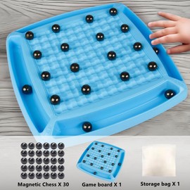 Magnetic Chess Game, Sank Magnetism Versus Chess, Fun Family Magnet Stone Board Game, with 40 Pcs Stones Magnetic Chess Board Game,Magnetic Game Gifts for Boys & Girls, 2-4 Players. (40 Pcs Magnets)