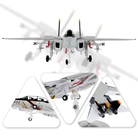 HANGHANG 1:100 Military Model Plane F-14 Tomcat Jolly Rogers Alloy Fighter Plane Model,Model Airplane for Collection and Gift.